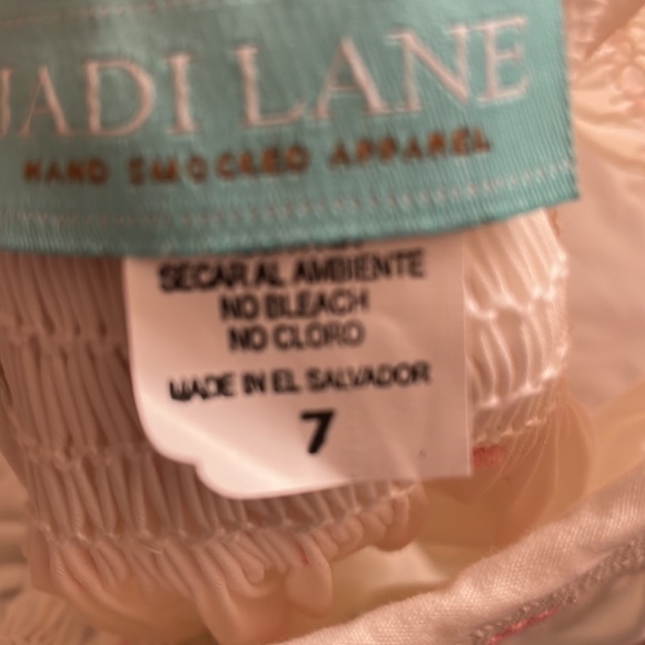 Jadi Lane girls white smocked dress with pink cross details NWT size 7 - Picture 5 of 7